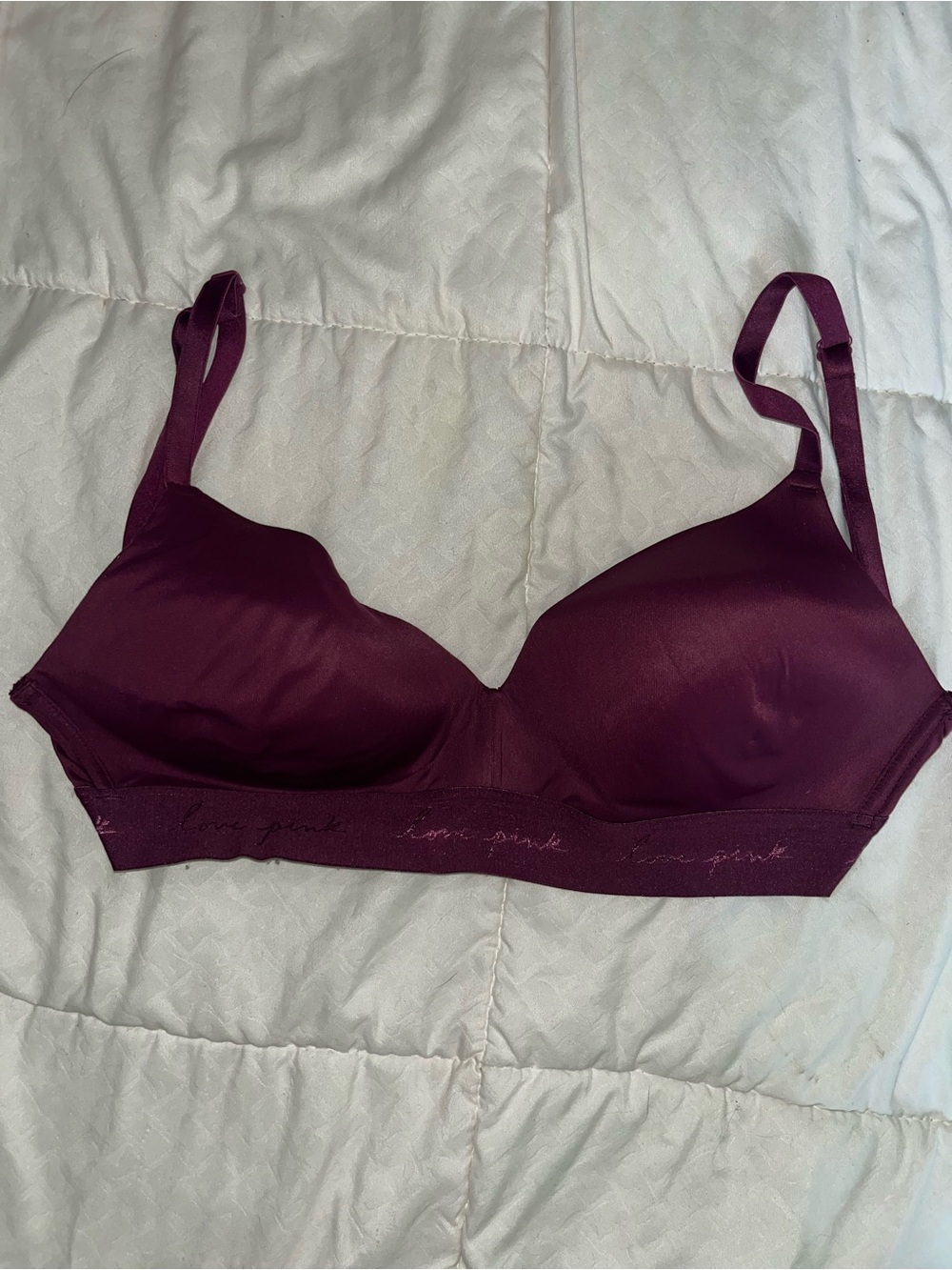 PINK Victoria's Secret Wireless Contour Bra - Plum